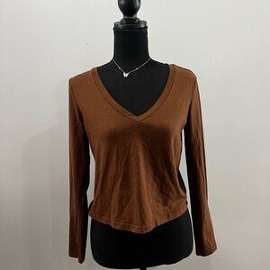 Brown long sleeve top